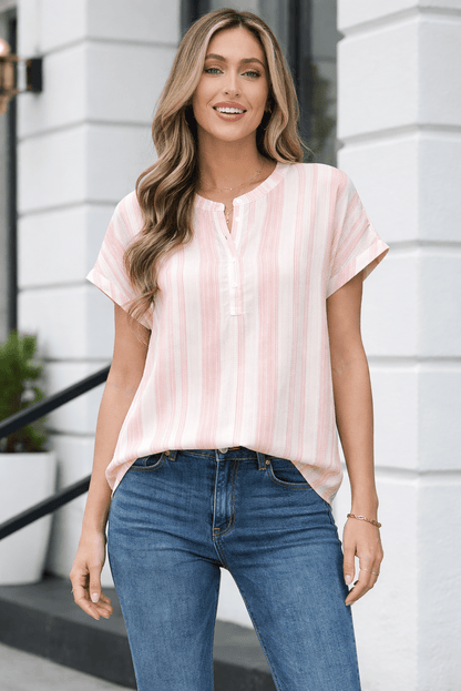 Kelly Short Sleeve Casual Blouse - Hello Beautiful BoutiqueBlouses & ShirtsThreaded Pear