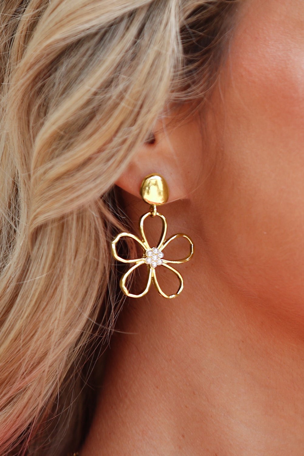 Kendall Pearl Decor Stud Earrings - Hello Beautiful BoutiqueJewelryThreaded Pear