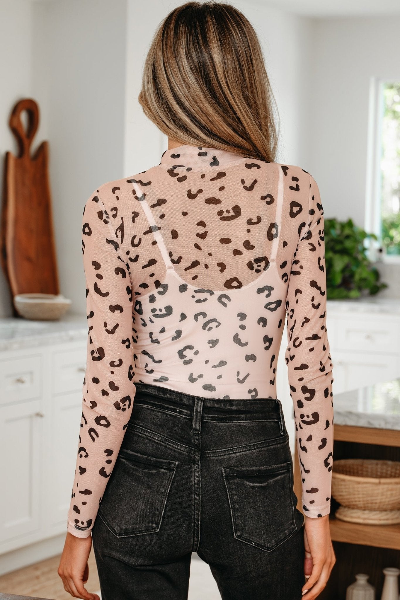 Kenna Mesh Long Sleeve Bodysuit - Hello Beautiful BoutiqueBodysuitsThreaded Pear