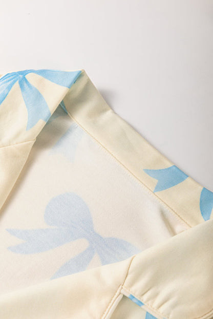 Kenna Printed Short Sleeve Shirt - Hello Beautiful BoutiqueSleepwearThreaded Pear
