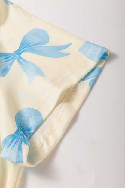 Kenna Printed Short Sleeve Shirt - Hello Beautiful BoutiqueSleepwearThreaded Pear
