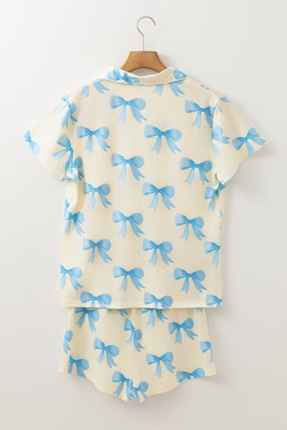 Kenna Printed Short Sleeve Shirt - Hello Beautiful BoutiqueSleepwearThreaded Pear