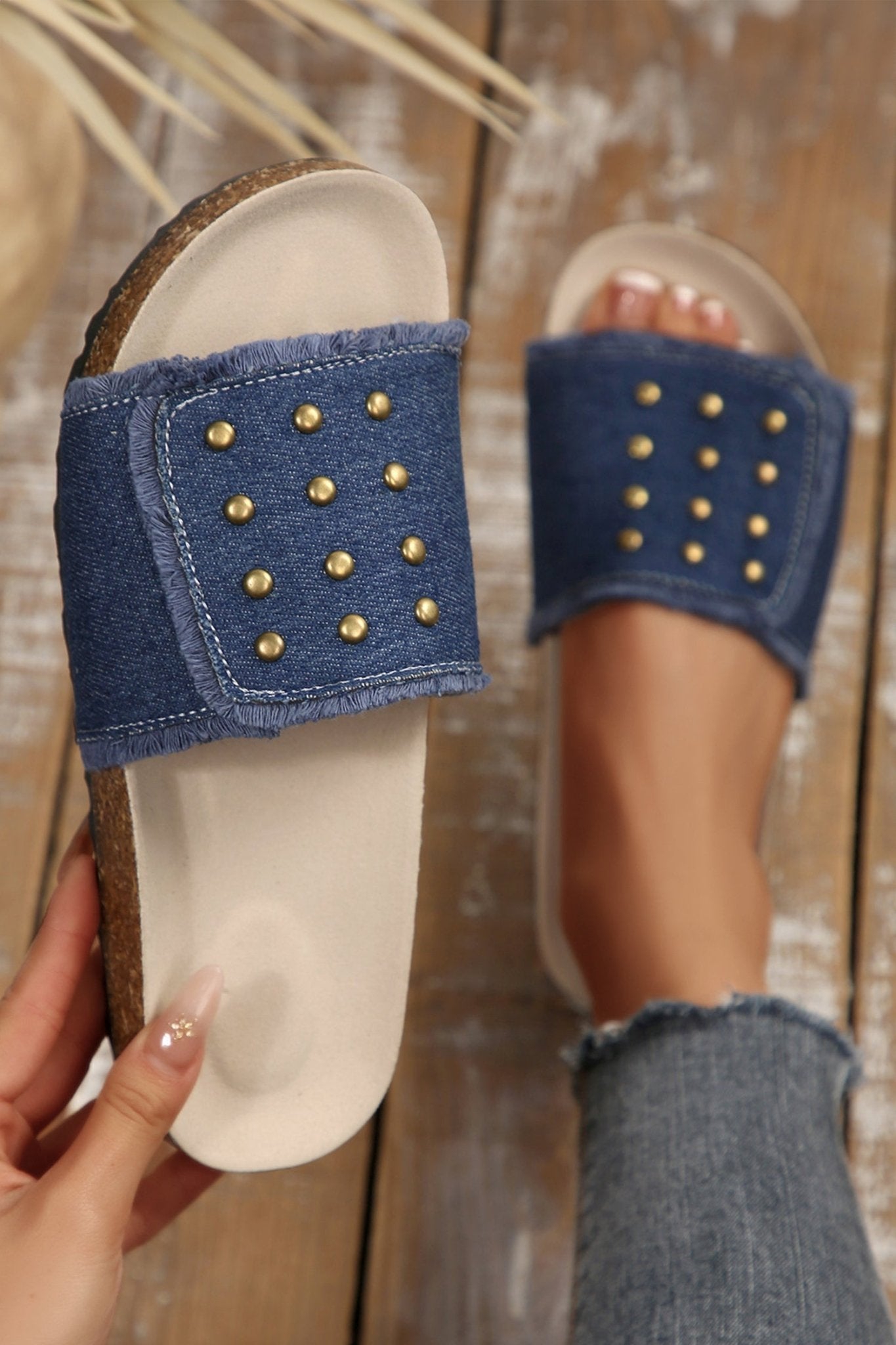 Kennedi Retro Studded Detail Slippers - Hello Beautiful BoutiqueSlippersThreaded Pear
