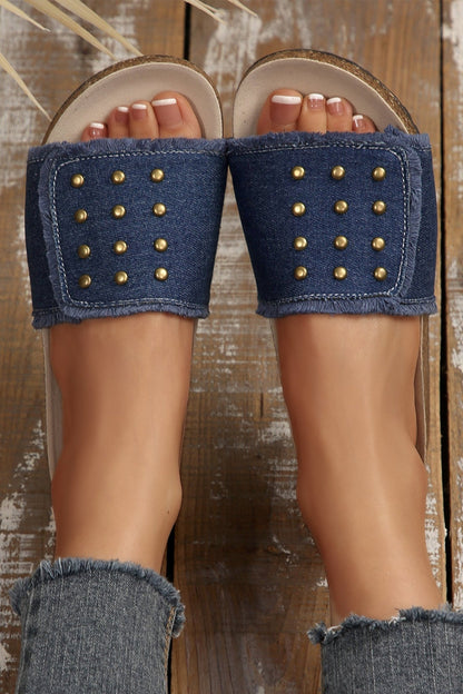Kennedi Retro Studded Detail Slippers - Hello Beautiful BoutiqueSlippersThreaded Pear