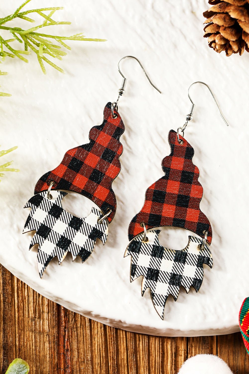 Kensley Print Christmas Dangle Earrings - Hello Beautiful BoutiqueJewelryThreaded Pear