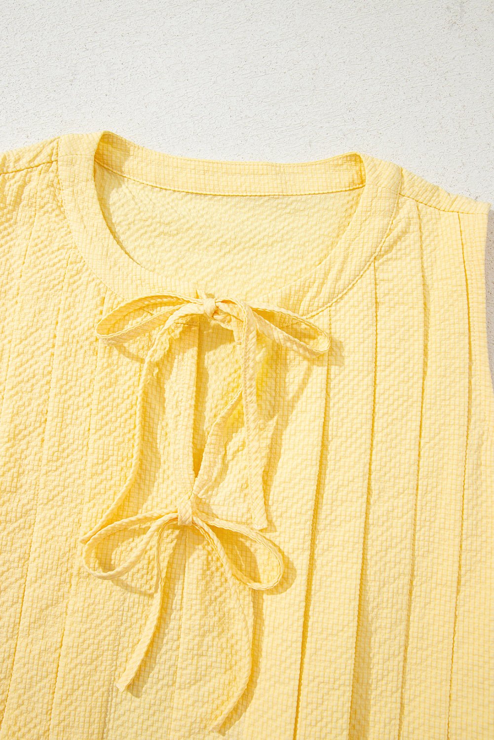 Kenzie Notched Pleated Tank Top - Hello Beautiful BoutiqueTank TopsThreaded Pear