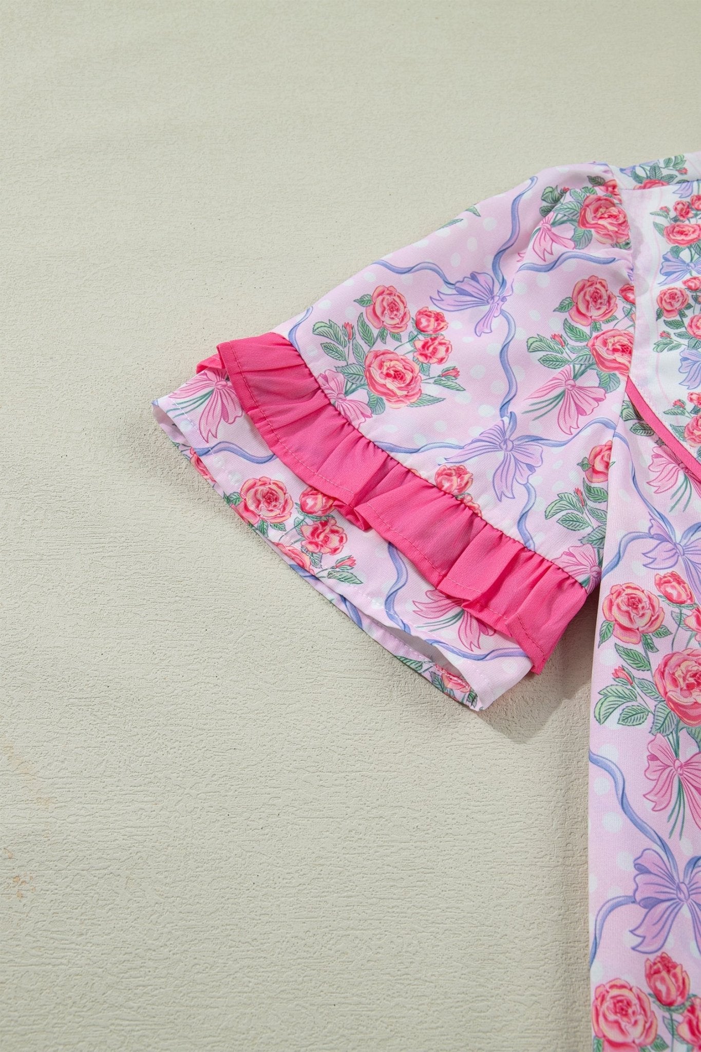 Keyla Ruffled Short Sleeve Blouse - Hello Beautiful BoutiqueBlouses & ShirtsThreaded Pear