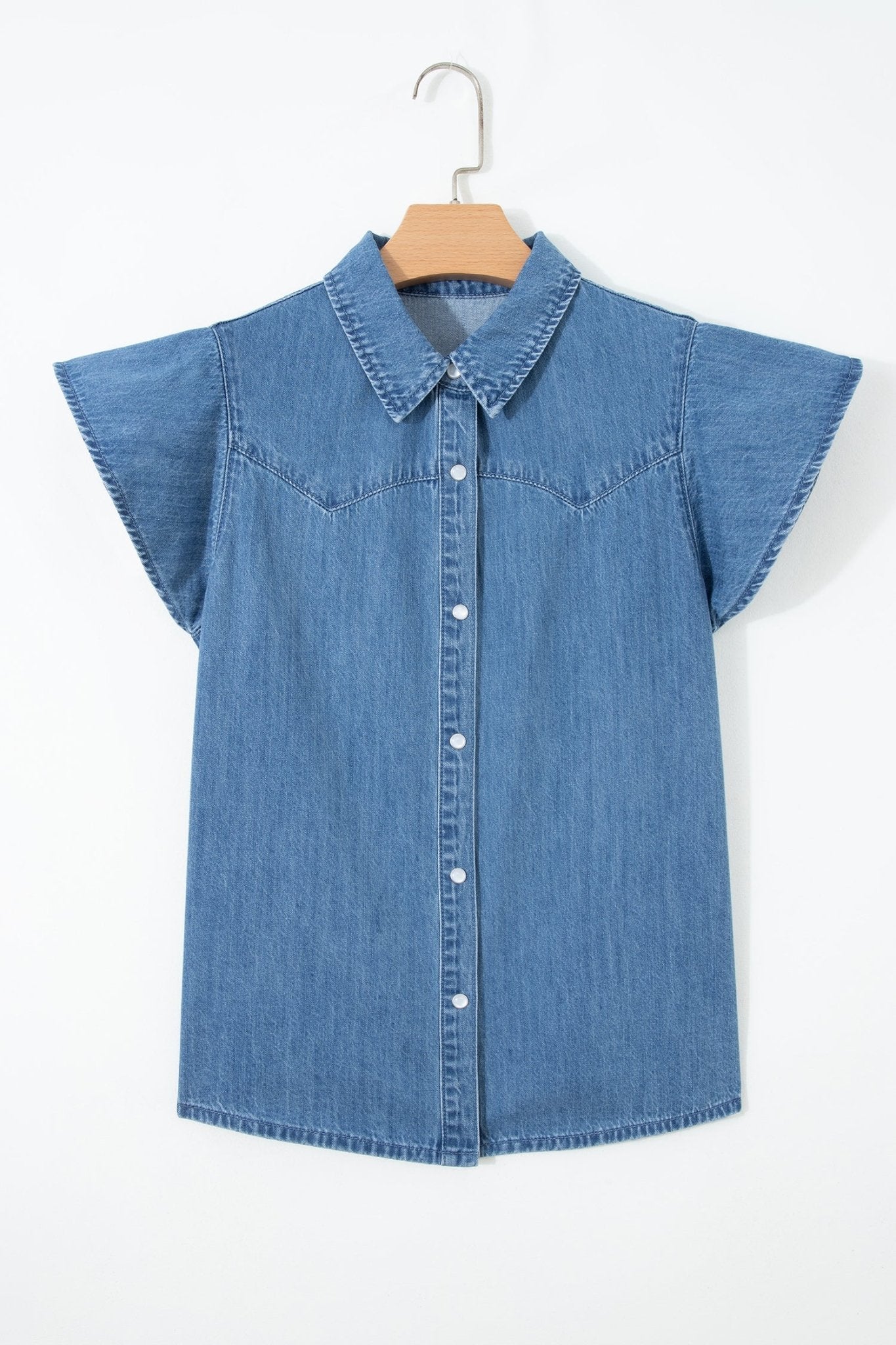Keyla Ruffled Short Sleeve Shirt - Hello Beautiful BoutiqueBlouses & ShirtsThreaded Pear