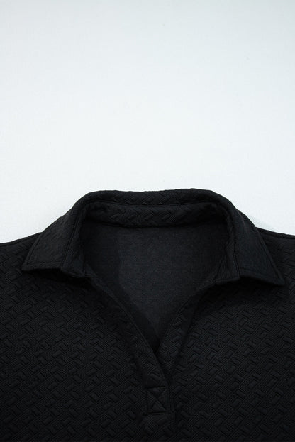 Keziah Patchwork Polo Collar Pullover - Hello Beautiful BoutiqueSweatshirts & HoodiesThreaded Pear