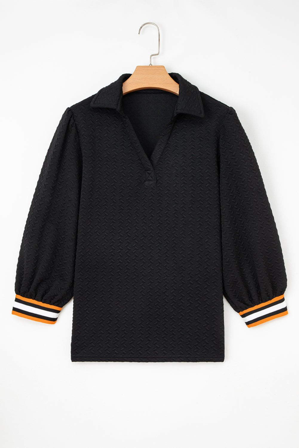 Keziah Patchwork Polo Collar Pullover - Hello Beautiful BoutiqueSweatshirts & HoodiesThreaded Pear
