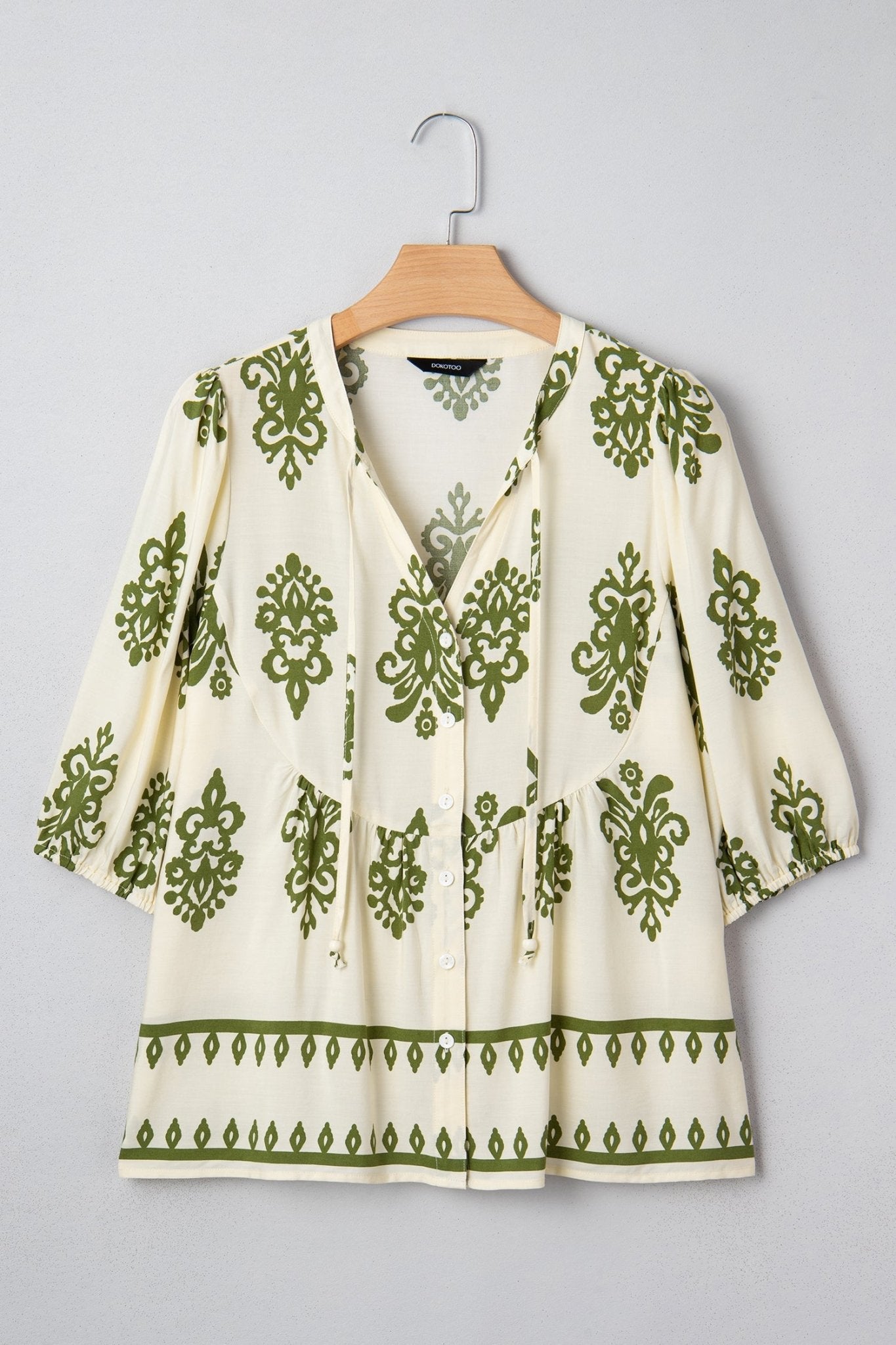 Keziah Puffy Half Sleeve Shirt - Hello Beautiful BoutiqueBlouses & ShirtsThreaded Pear
