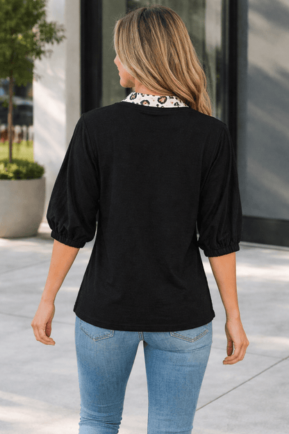 Keziah Sleeve Patchwork Trim Blouse - Hello Beautiful BoutiqueBlouses & ShirtsThreaded Pear