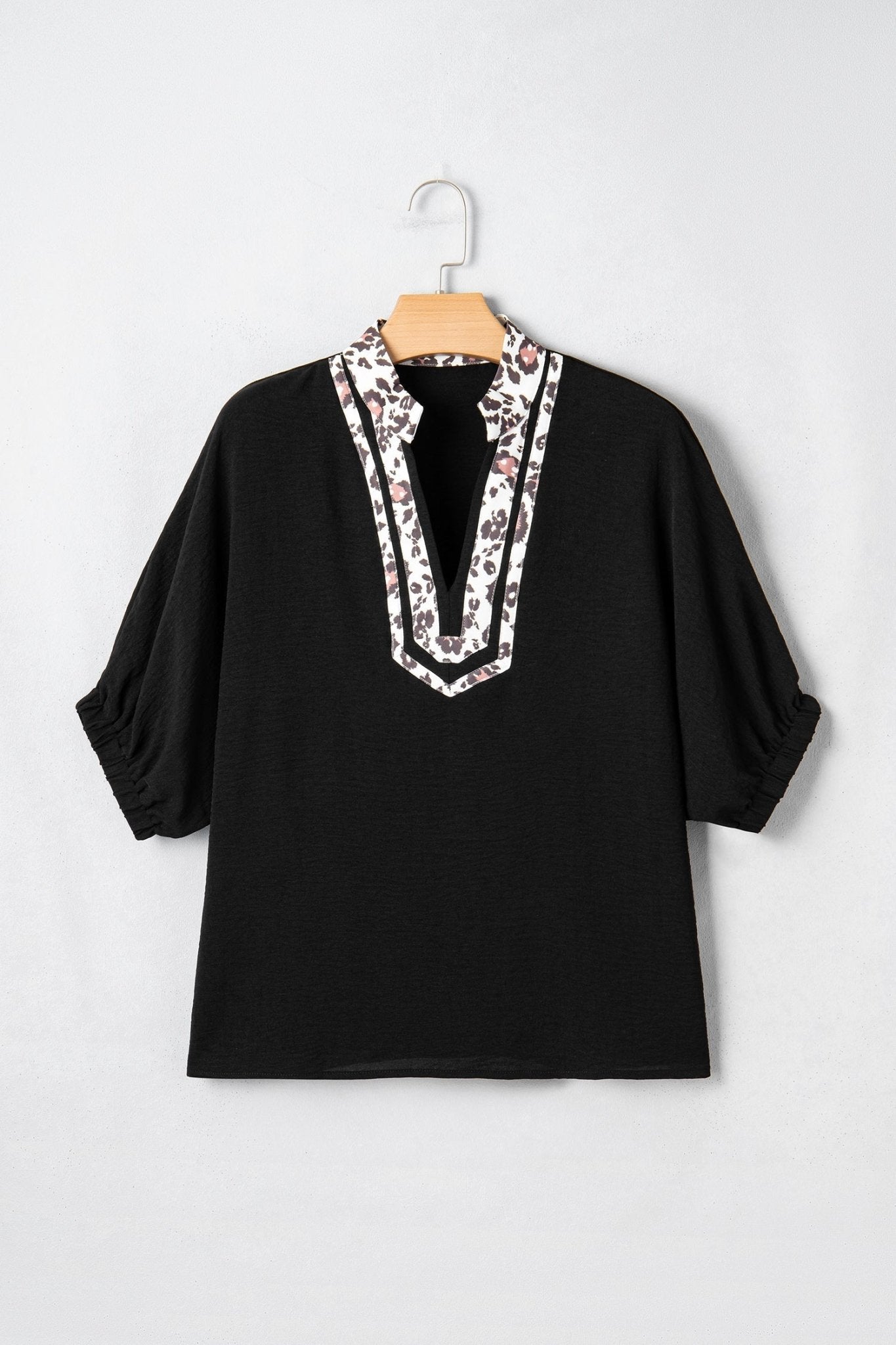Keziah Sleeve Patchwork Trim Blouse - Hello Beautiful BoutiqueBlouses & ShirtsThreaded Pear