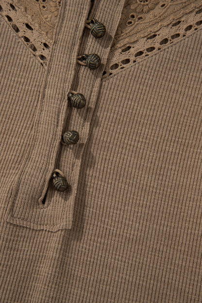 Khaleesi anglaise Broider Ribbed Long Sleeve Top - Hello Beautiful BoutiqueLong Sleeve TopsThreaded Pear