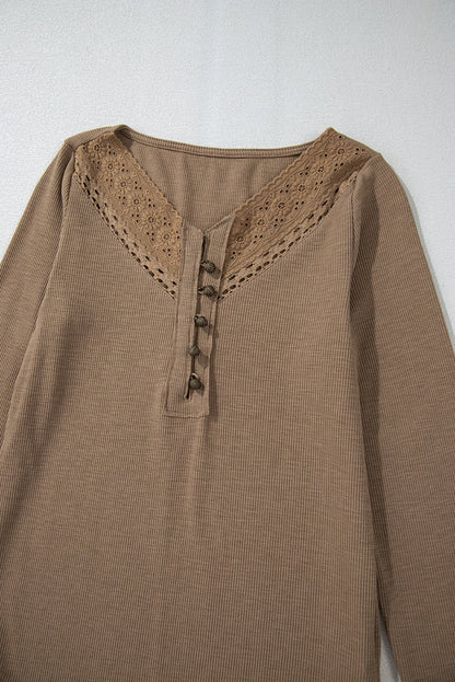 Khaleesi anglaise Broider Ribbed Long Sleeve Top - Hello Beautiful BoutiqueLong Sleeve TopsThreaded Pear