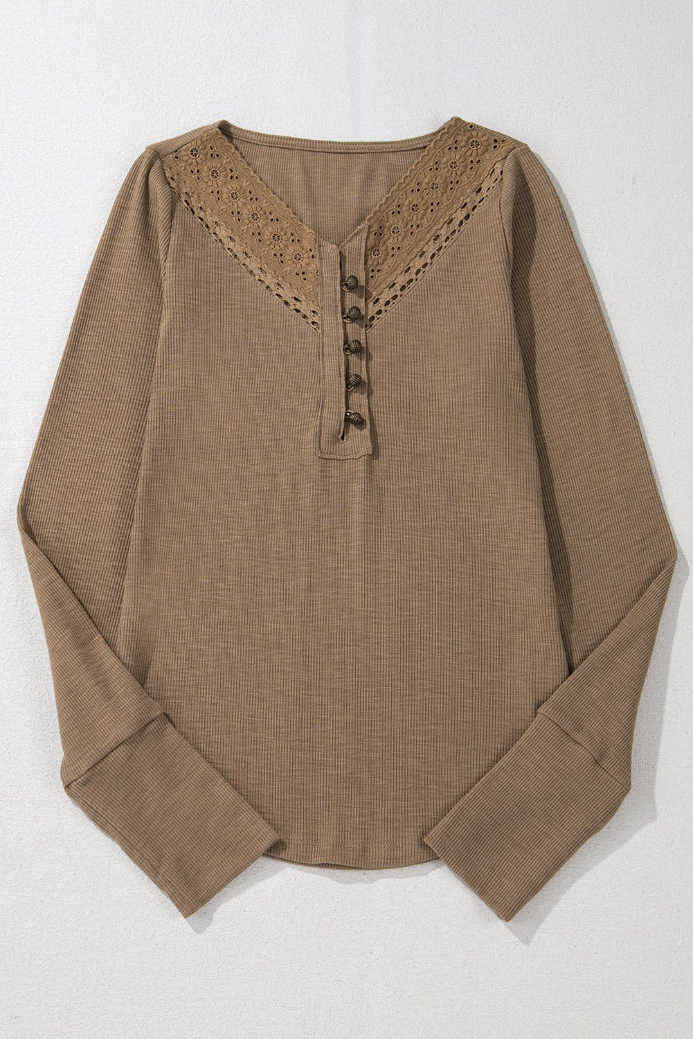 Khaleesi anglaise Broider Ribbed Long Sleeve Top - Hello Beautiful BoutiqueLong Sleeve TopsThreaded Pear