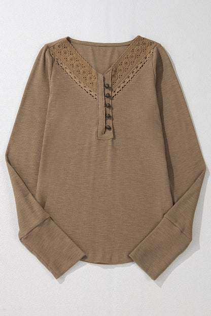 Khaleesi anglaise Broider Ribbed Long Sleeve Top - Hello Beautiful BoutiqueLong Sleeve TopsThreaded Pear