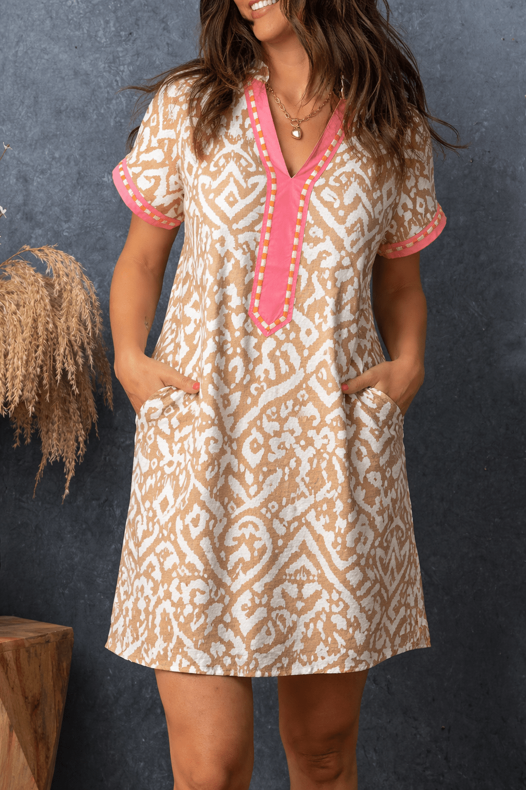 Khaleesi Patchwork Shift Mini Dress - Hello Beautiful BoutiqueMini DressesThreaded Pear