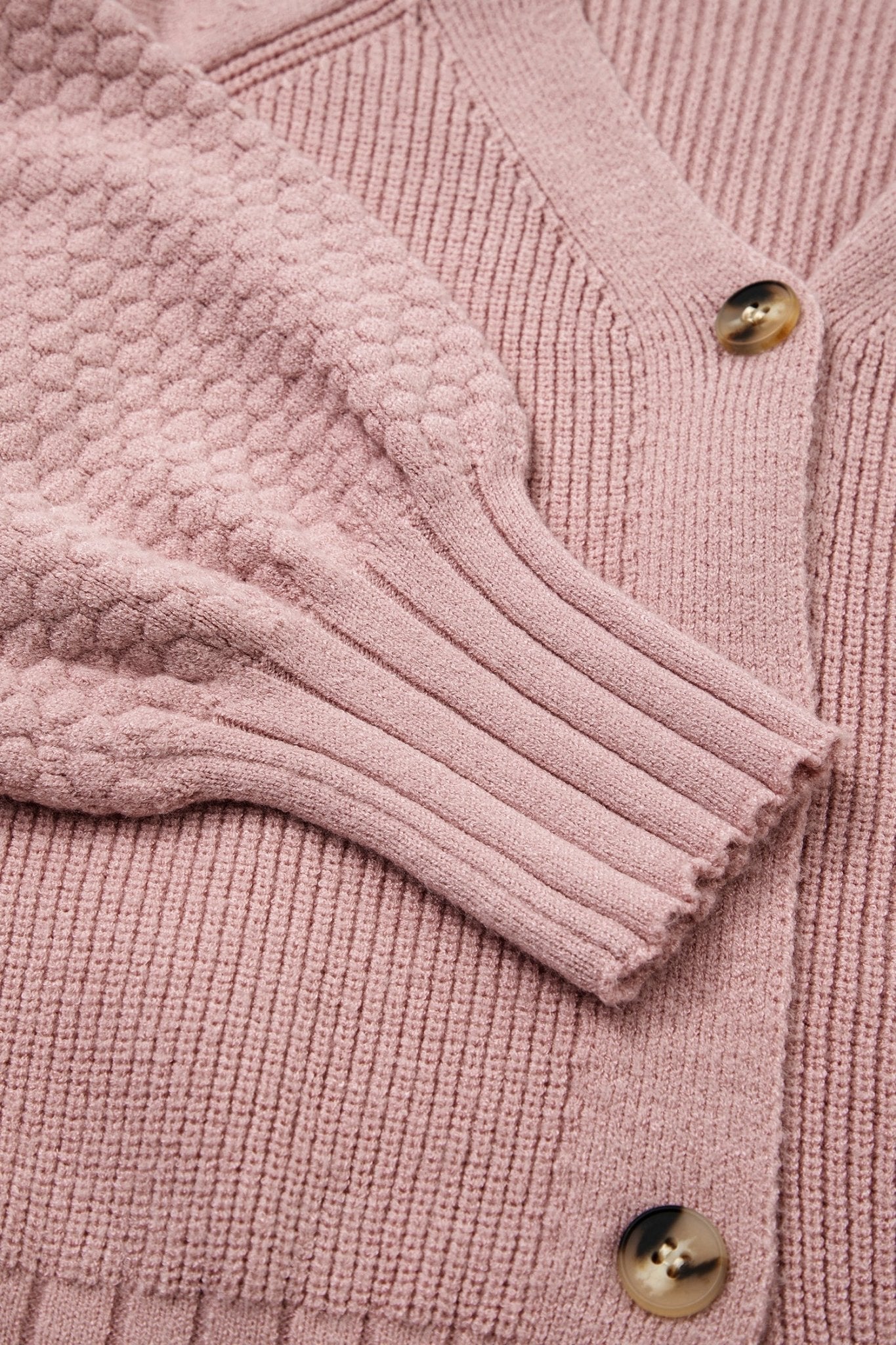 Khloe Mixed Texture Knit Sweater - Hello Beautiful BoutiqueCardigansThreaded Pear
