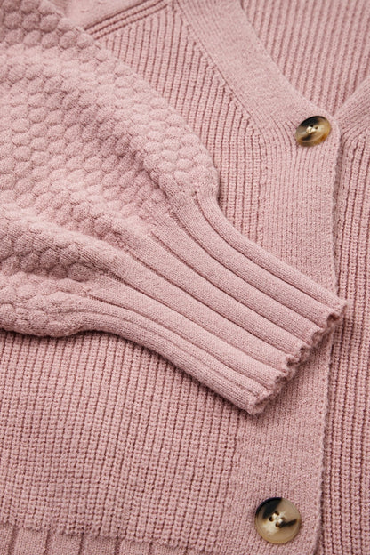 Khloe Mixed Texture Knit Sweater - Hello Beautiful BoutiqueCardigansThreaded Pear