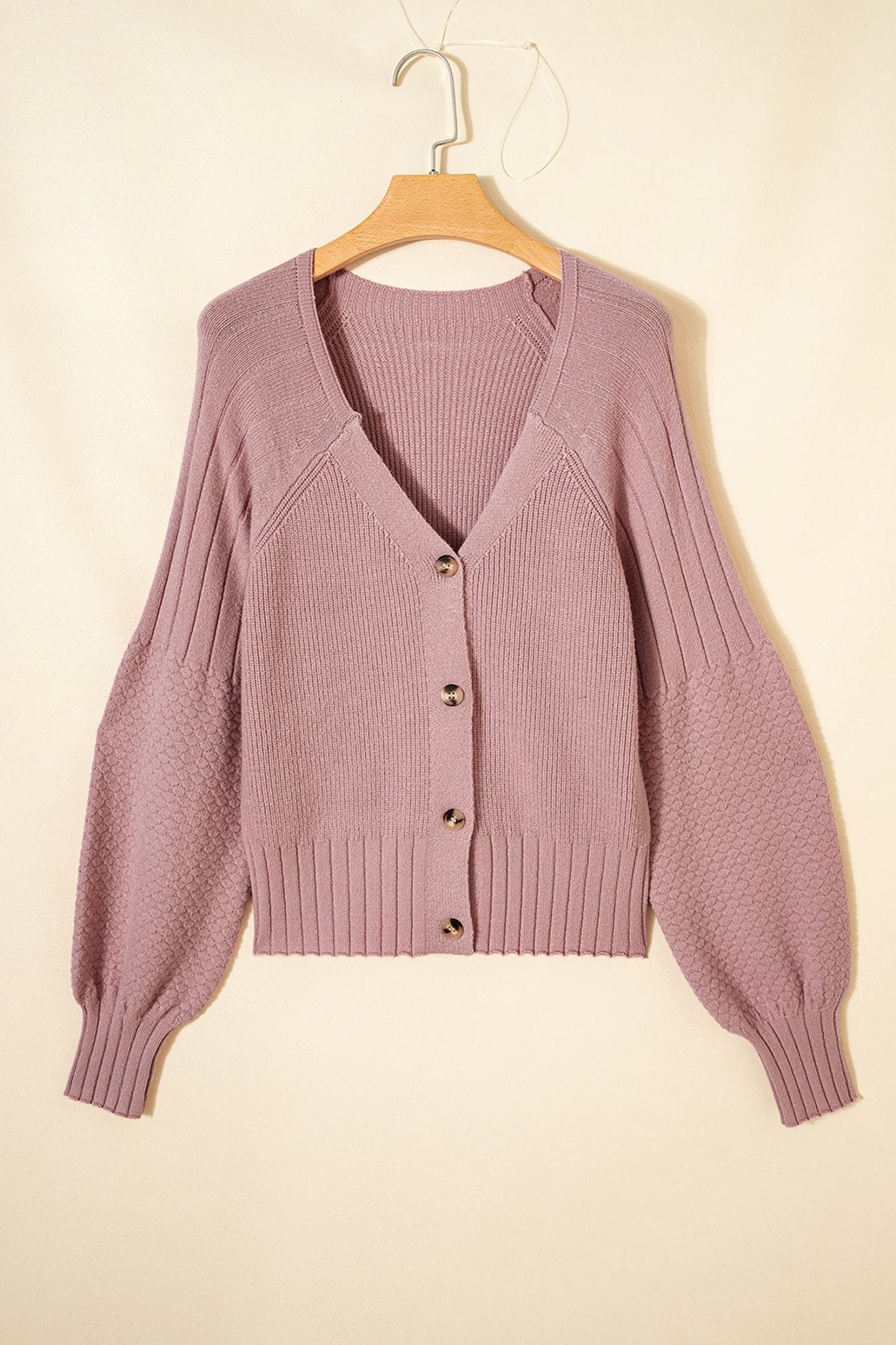 Khloe Mixed Texture Knit Sweater - Hello Beautiful BoutiqueCardigansThreaded Pear
