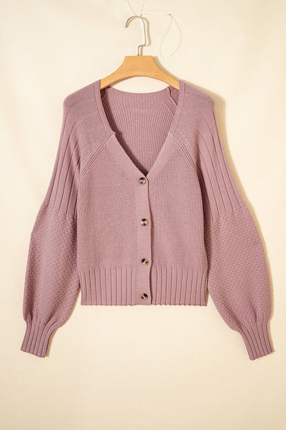 Khloe Mixed Texture Knit Sweater - Hello Beautiful BoutiqueCardigansThreaded Pear