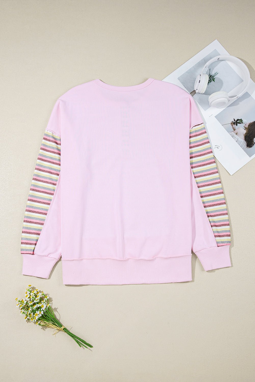 Khloe Patchwork Loose Henley Sweatshirt - Hello Beautiful BoutiqueSweatshirts & HoodiesThreaded Pear