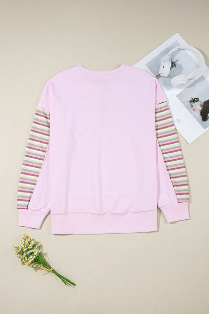 Khloe Patchwork Loose Henley Sweatshirt - Hello Beautiful BoutiqueSweatshirts & HoodiesThreaded Pear