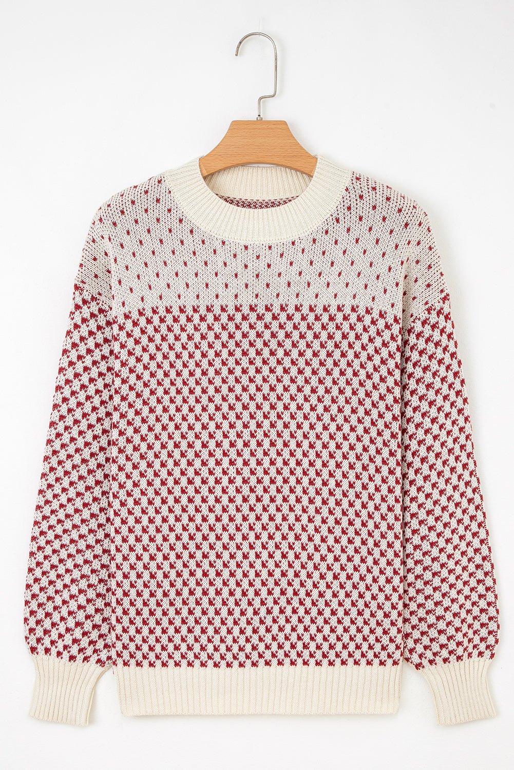 Kinley Pattern Lantern Sleeve Sweater - Hello Beautiful BoutiqueSweatersThreaded Pear