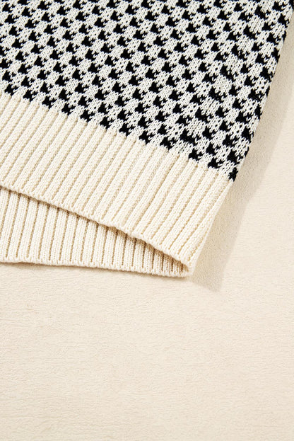 Kinley Pattern Lantern Sleeve Sweater - Hello Beautiful BoutiqueSweatersThreaded Pear