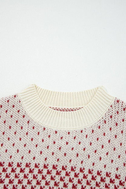 Kinley Pattern Lantern Sleeve Sweater - Hello Beautiful BoutiqueSweatersThreaded Pear