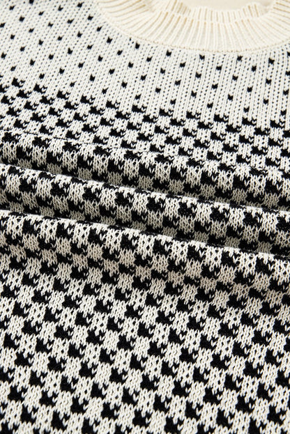 Kinley Pattern Lantern Sleeve Sweater - Hello Beautiful BoutiqueSweatersThreaded Pear