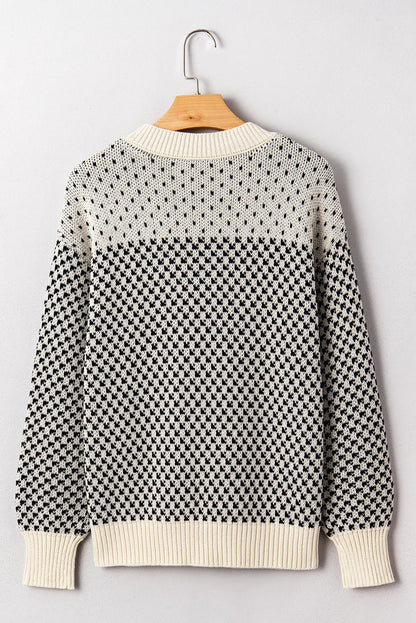 Kinley Pattern Lantern Sleeve Sweater - Hello Beautiful BoutiqueSweatersThreaded Pear