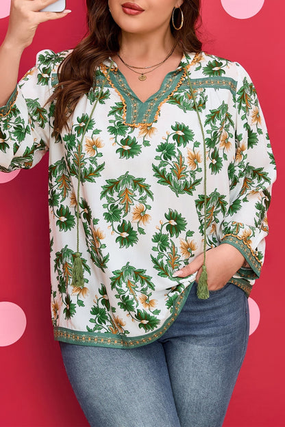 Kira 3 4 Sleeve PLUS Blouse - Hello Beautiful BoutiquePlus Size Blouses & ShirtsThreaded Pear