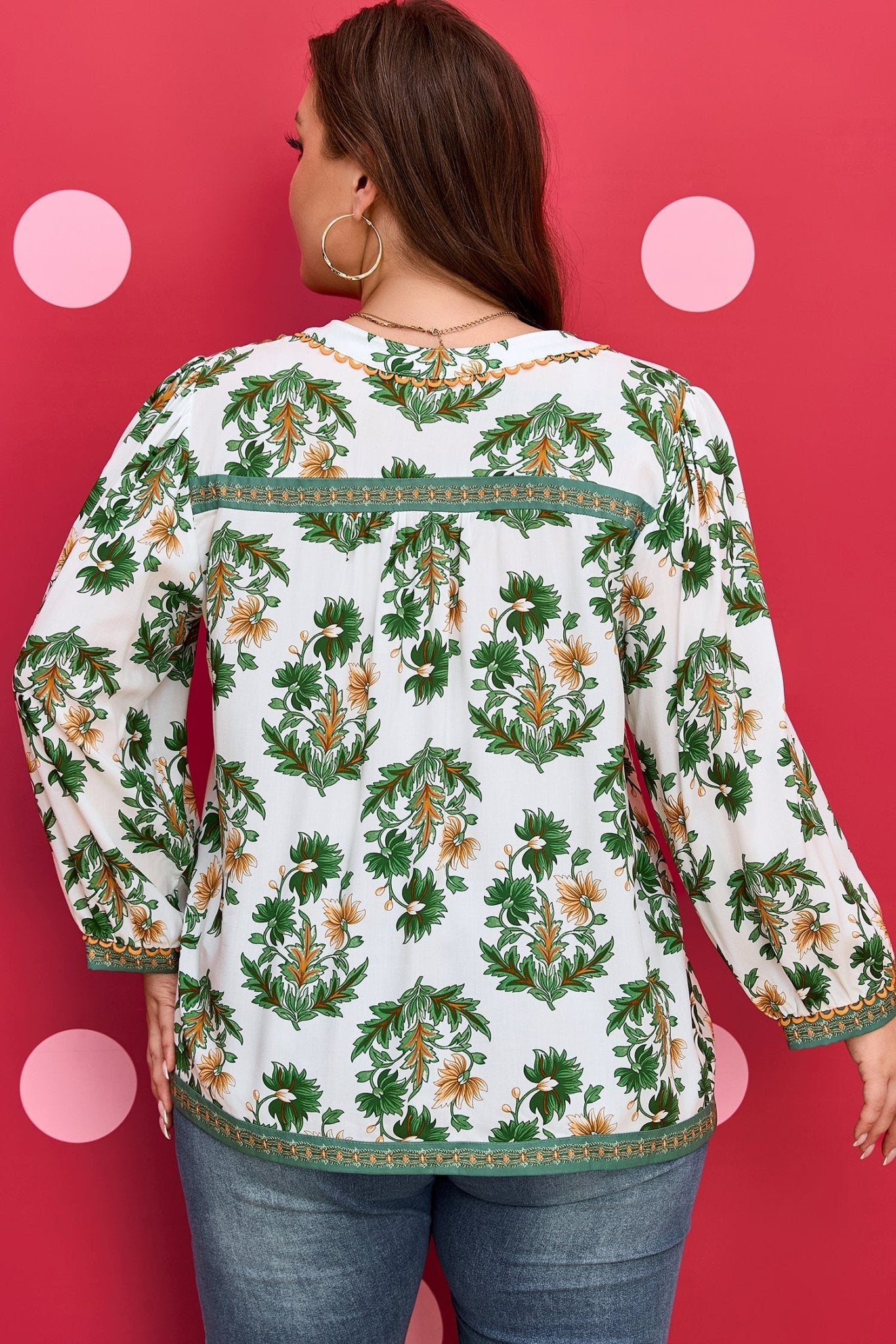 Kira 3 4 Sleeve PLUS Blouse - Hello Beautiful BoutiquePlus Size Blouses & ShirtsThreaded Pear