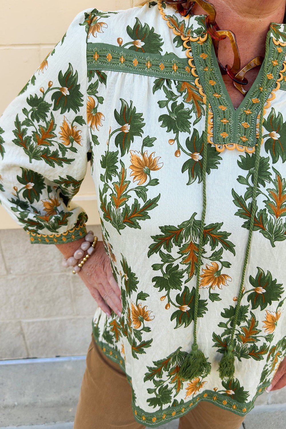 Kira 3 4 Sleeve PLUS Blouse - Hello Beautiful BoutiquePlus Size Blouses & ShirtsThreaded Pear