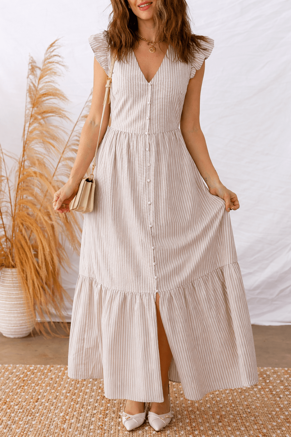 Kira Front Slit Maxi Dress - Hello Beautiful BoutiqueMaxi DressesThreaded Pear