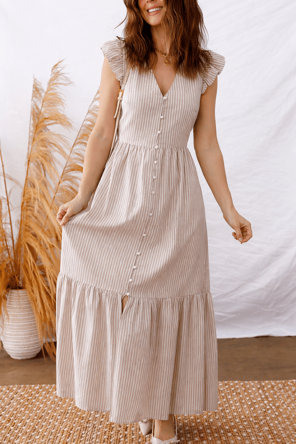 Kira Front Slit Maxi Dress - Hello Beautiful BoutiqueMaxi DressesThreaded Pear