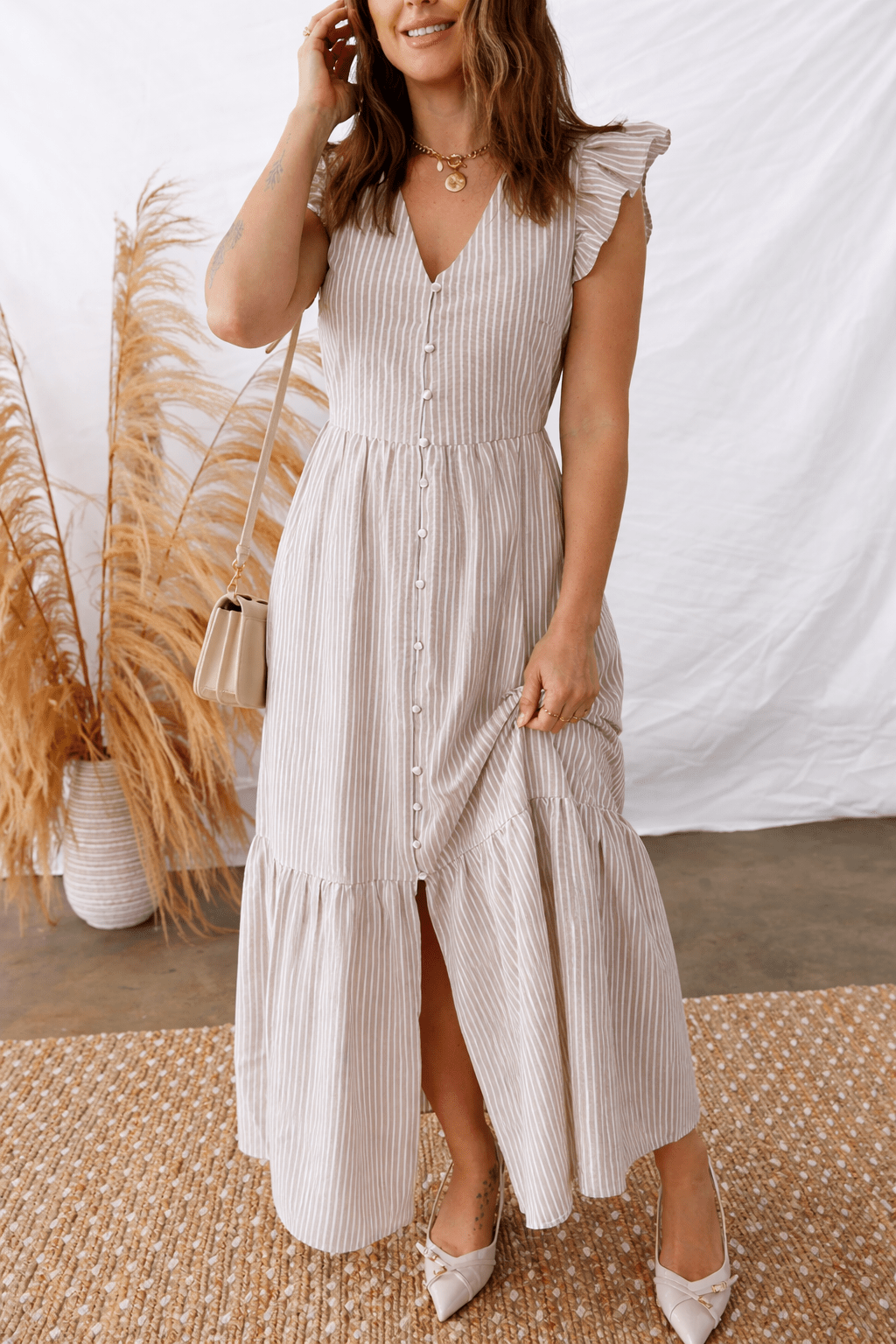 Kira Front Slit Maxi Dress - Hello Beautiful BoutiqueMaxi DressesThreaded Pear