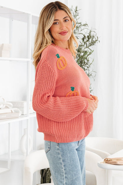 Kirahira Embroidered Thanksgiving Holiday Sweater - Hello Beautiful BoutiqueSweatersThreaded Pear