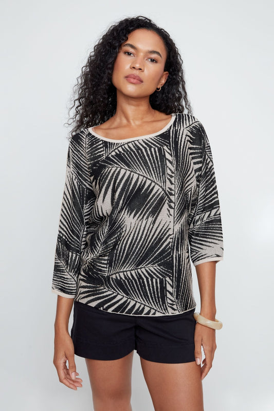 Knit and Mesh Combo Sweater R6985 - Hello Beautiful BoutiqueTopRenuar