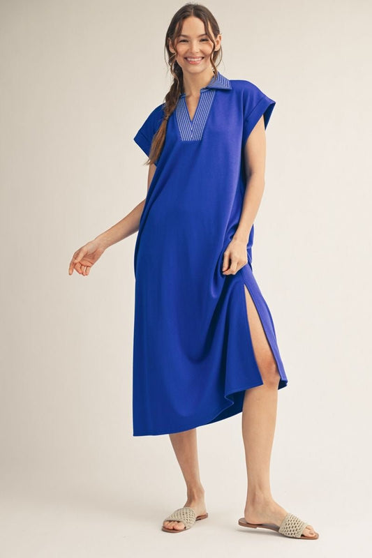 Knit Midi Dress w/ Side Slit G15798 - Hello Beautiful BoutiqueDressJodifl