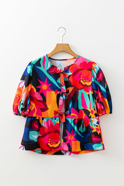 Kylee Puff Sleeve Babydoll Blouse - Hello Beautiful BoutiqueBlouses & ShirtsThreaded Pear