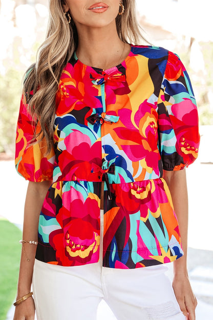 Kylee Puff Sleeve Babydoll Blouse - Hello Beautiful BoutiqueBlouses & ShirtsThreaded Pear