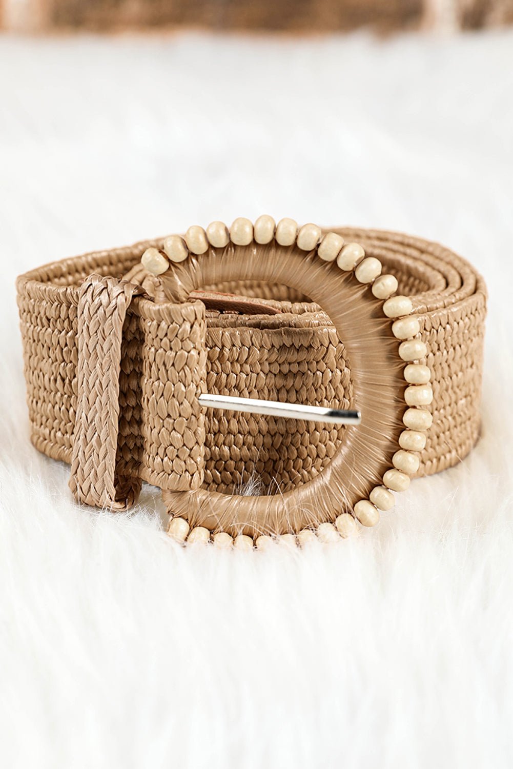Kylie Beaded Straw Woven Belt - Hello Beautiful BoutiqueBeltsThreaded Pear