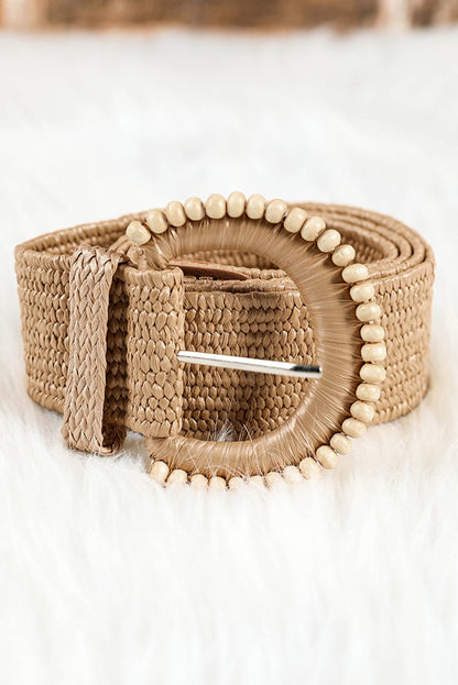 Kylie Beaded Straw Woven Belt - Hello Beautiful BoutiqueBeltsThreaded Pear