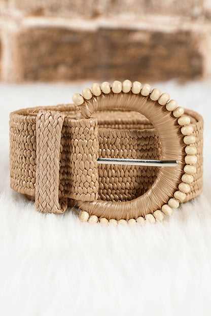 Kylie Beaded Straw Woven Belt - Hello Beautiful BoutiqueBeltsThreaded Pear