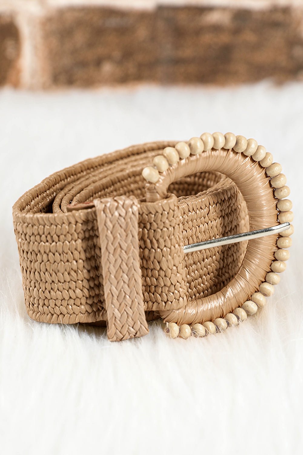Kylie Beaded Straw Woven Belt - Hello Beautiful BoutiqueBeltsThreaded Pear