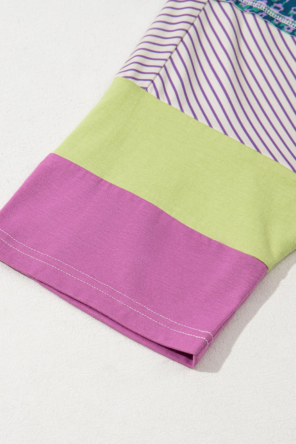 Kyra Patchwork Bracelet Sleeve Blouse - Hello Beautiful BoutiqueTops & TeesThreaded Pear