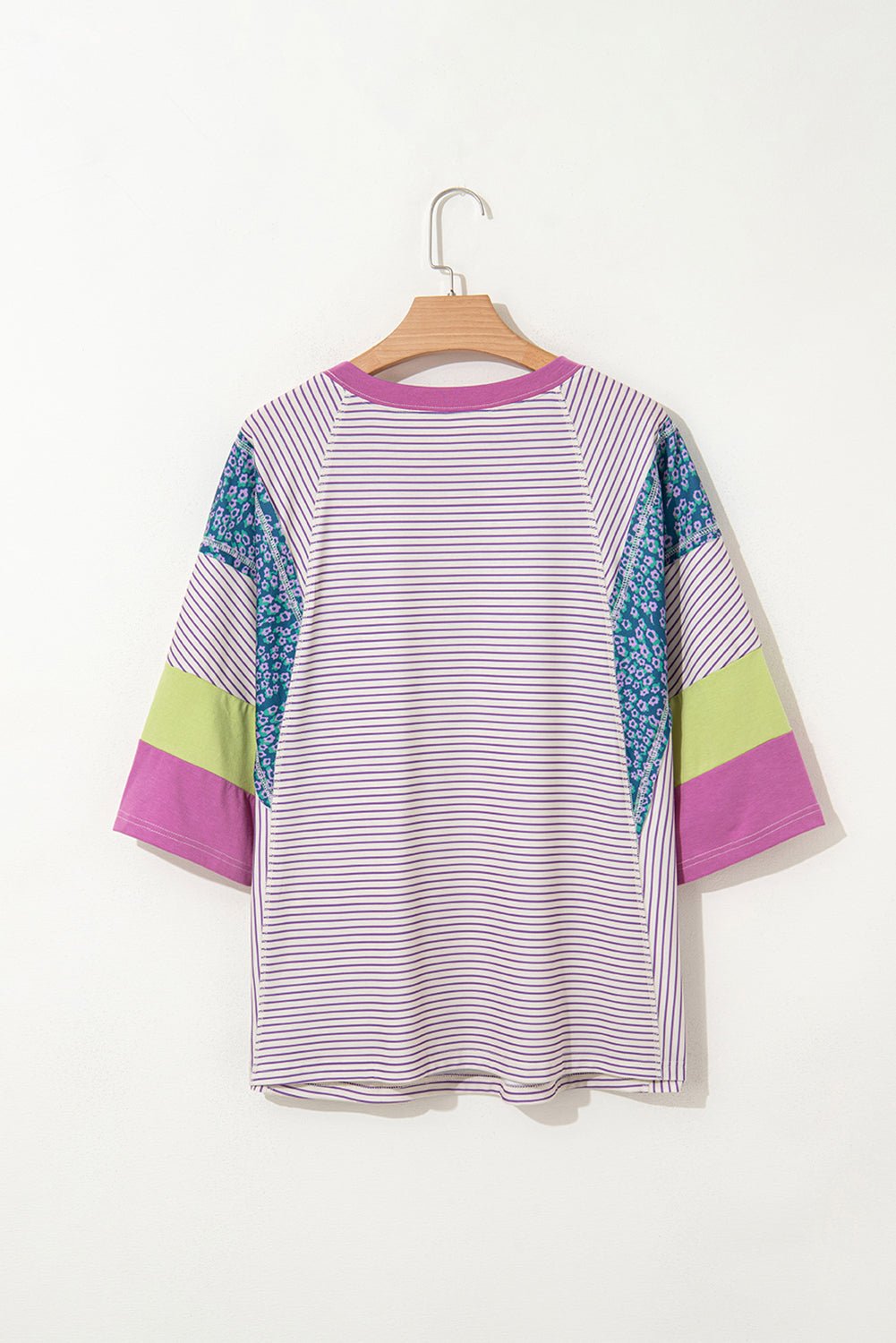Kyra Patchwork Bracelet Sleeve Blouse - Hello Beautiful BoutiqueTops & TeesThreaded Pear